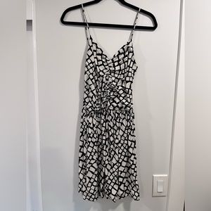 Parker Intermix Exclusive Silk Spaghetti Strap Dress Rouched V Neck Small